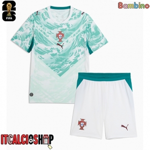 Portogallo Seconda Maglia Bambino Mondiali 2026 Manica Corta (+ Pantaloni corti)